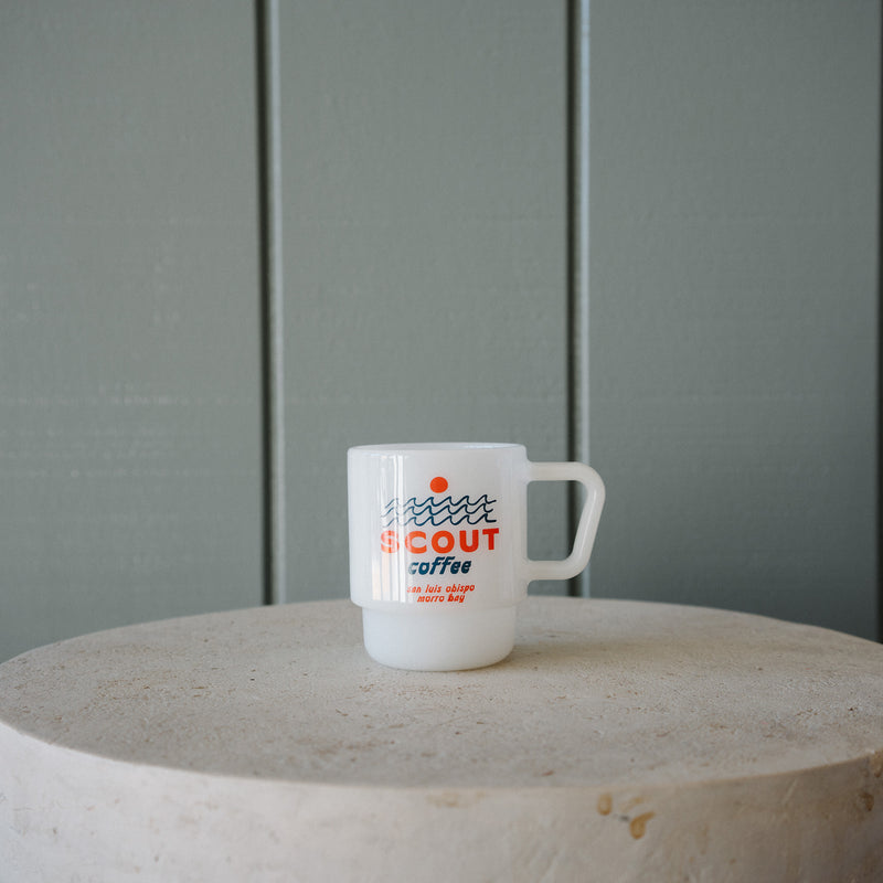 Scout Milk Glass Mug in White - Wave