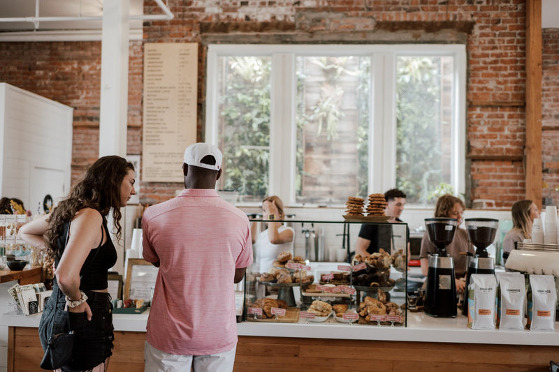 Guests ordering at the Scout Coffee counter on Garden Street in downtown San Luis Obispo