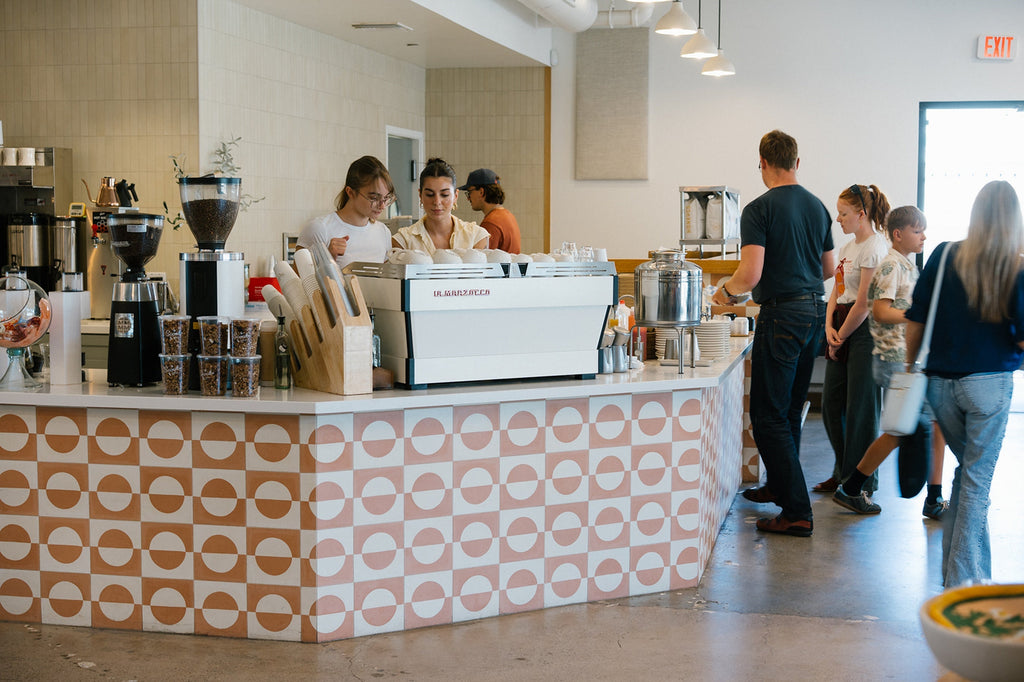 Customers at the counter in the Morro Bay cafe