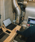 Logging a roast batch as it runs at the HoneyCo roastery