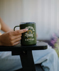 Moss Green Happy Coffee Camp Mug