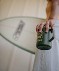 Moss Green Happy Coffee Camp Mug