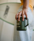 Moss Green Happy Coffee Camp Mug