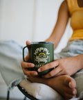 Moss Green Happy Coffee Camp Mug