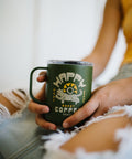Moss Green Happy Coffee Camp Mug