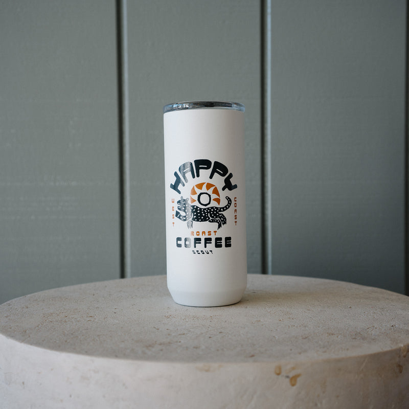 Scout Everyday Tumbler in White - Happy Coffee